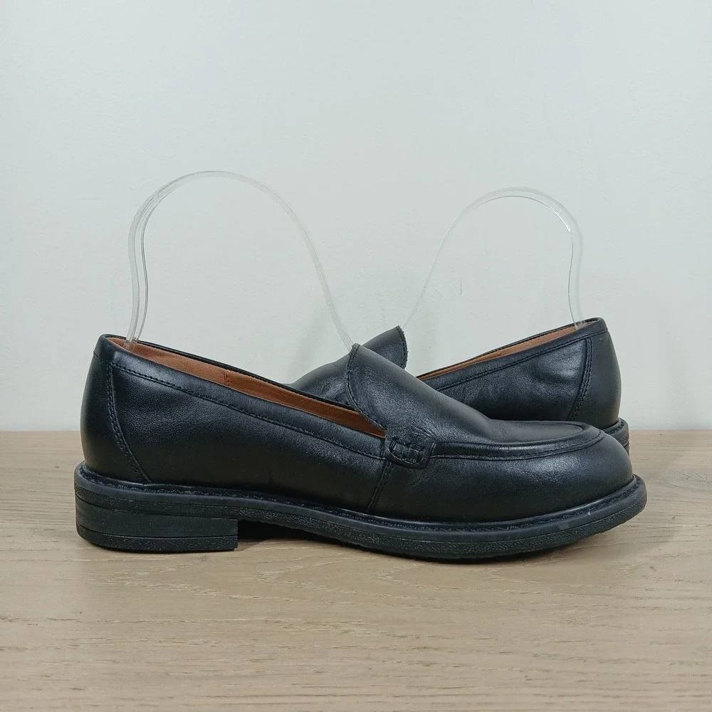 Easy Spirit Sejaylin Loafers Women 6.5 Black Leather Slip On Classic